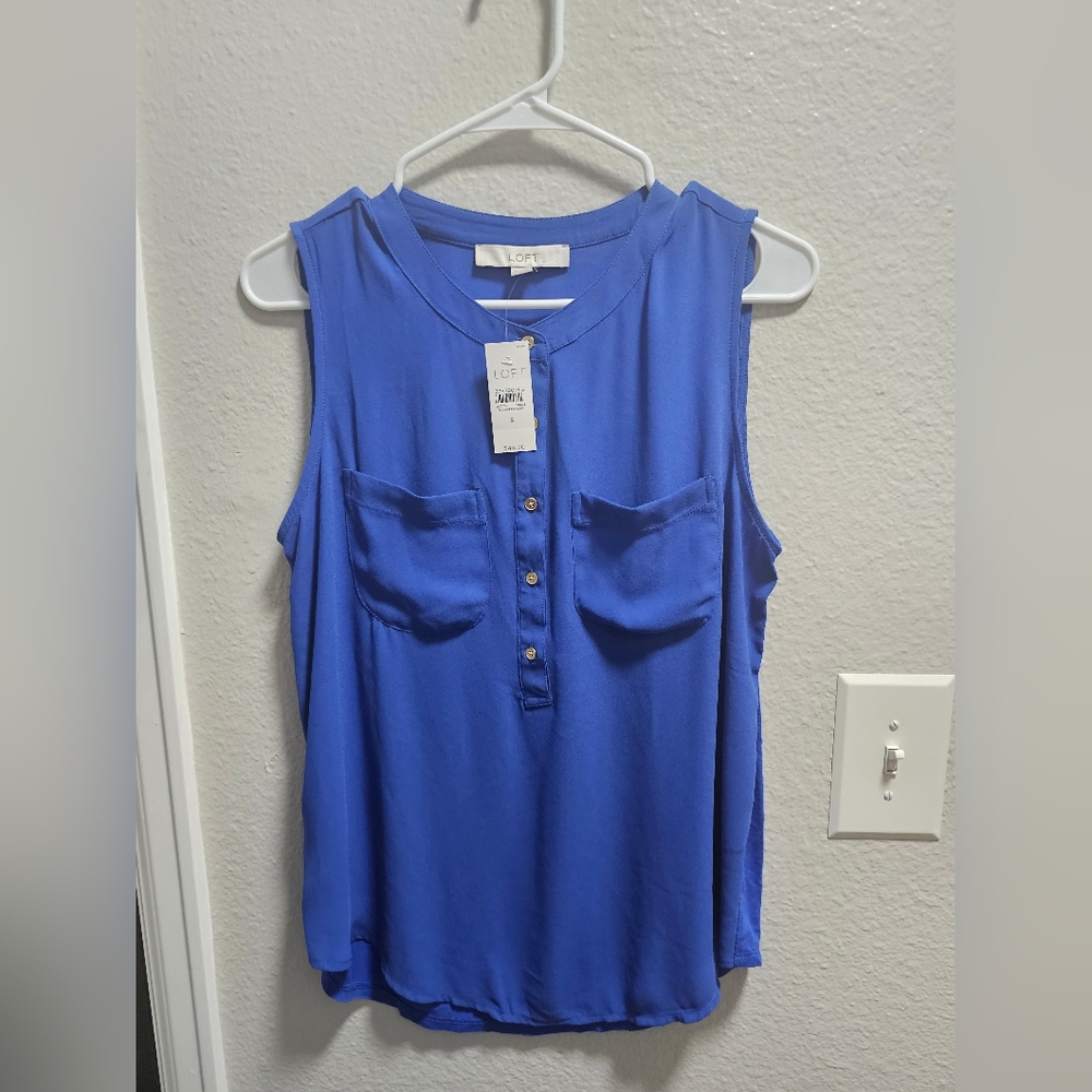 NWT LOFT Blue Sleeveless Tank Top